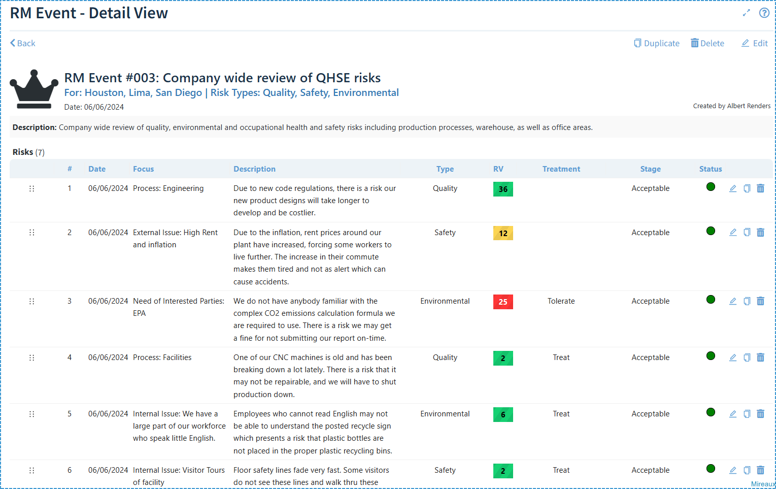 screenshot of Web QMS